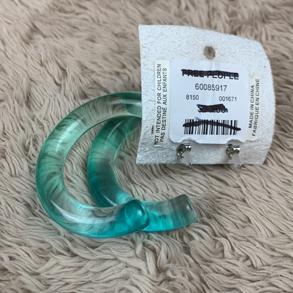 Free People blue/green Hoop Earrings - Picture 2 of 4